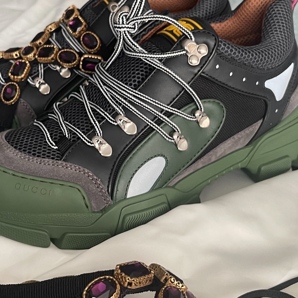 Gucci women sneakers with Krystal hardware